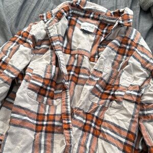 Orange and Black Plaid Shirt